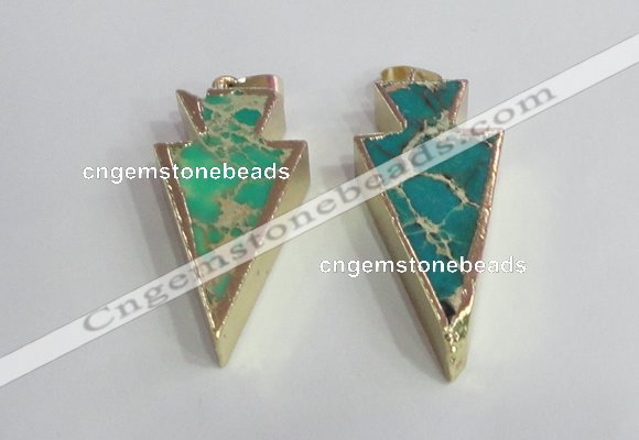 NGP2451 18*38mm - 22*45mm arrowhead sea sediment jasper pendants