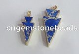 NGP2452 18*38mm - 22*45mm arrowhead sea sediment jasper pendants