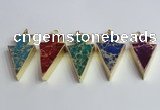 NGP2453 18*38mm - 22*45mm arrowhead sea sediment jasper pendants