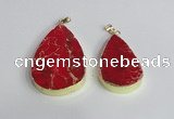 NGP2456 20*30mm - 30*35mm flat teardrop sea sediment jasper pendants