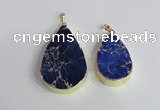 NGP2459 20*30mm - 30*35mm flat teardrop sea sediment jasper pendants