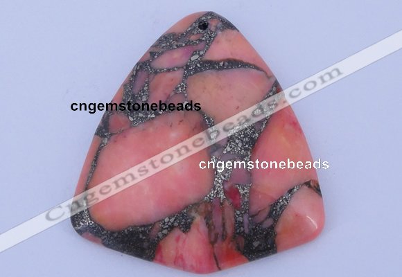 NGP246 40*45mm dyed golden turquoise & pyrite gemstone pendants