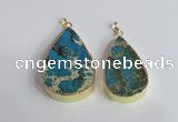 NGP2464 30*40mm - 40*50mm flat teardrop sea sediment jasper pendants