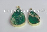 NGP2465 30*40mm - 40*50mm flat teardrop sea sediment jasper pendants