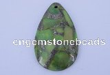 NGP248 30*49mm dyed golden turquoise & pyrite gemstone pendants