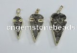 NGP2485 15*30mm - 22*40mm arrowhead ammonite gemstone pendants