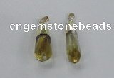 NGP2487 12*30mm - 10*40mm faceted nuggets lemon quartz pendants