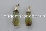 NGP2488 12*45mm - 15*50mm faceted nuggets lemon quartz pendants