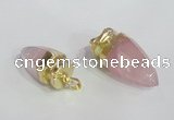 NGP2490 15*30mm - 18*40mm cone rose quartz pendants wholesale