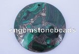 NGP250 7*45mm fashion malachite & pyrite gemstone pendants