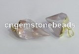 NGP2502 18*20mm - 15*25mm faceted nuggets white crystal pendants