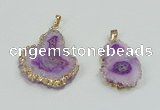 NGP2507 18*25mm - 30*40mm freeform druzy agate pendants