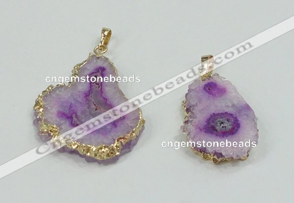 NGP2507 18*25mm - 30*40mm freeform druzy agate pendants