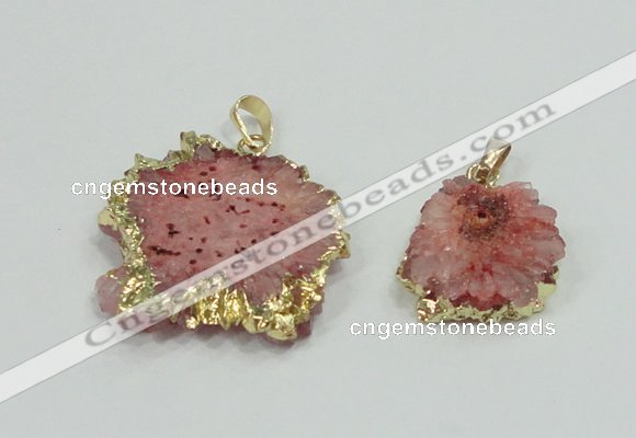 NGP2508 18*25mm - 30*40mm freeform druzy agate pendants