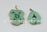 NGP2509 18*25mm - 30*40mm freeform druzy agate pendants