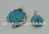 NGP2510 18*25mm - 30*40mm freeform druzy agate pendants