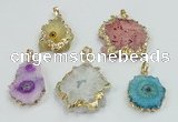 NGP2511 18*25mm - 30*40mm freeform druzy agate pendants