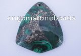 NGP252 40*50mm fashion malachite & pyrite gemstone pendants