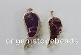 NGP2525 18*40mm - 22*55mm wing-shaped sea sediment jasper pendants