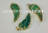 NGP2528 18*40mm - 22*55mm wing-shaped sea sediment jasper pendants