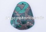 NGP253 38*47mm fashion malachite & pyrite gemstone pendants