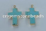 NGP2532 30*40mm - 40*50mm cross turquoise pendants wholesale