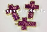 NGP2533 30*45mm - 40*50mm cross sea sediment jasper pendants