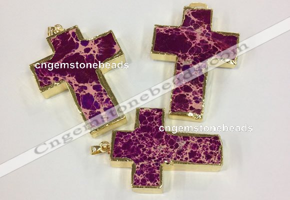 NGP2533 30*45mm - 40*50mm cross sea sediment jasper pendants