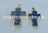 NGP2536 30*40mm - 40*50mm cross sea sediment jasper pendants