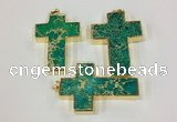 NGP2537 30*45mm - 40*50mm cross sea sediment jasper pendants