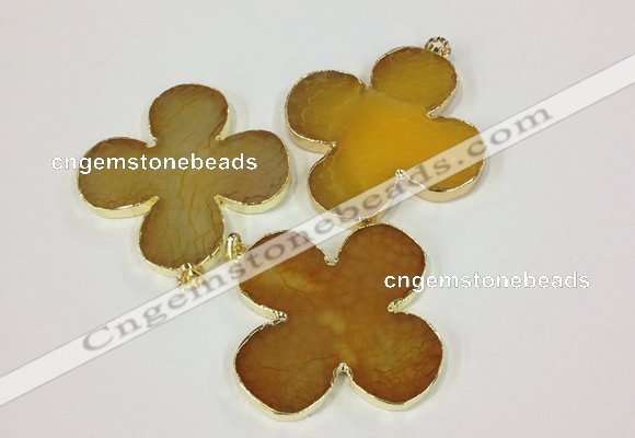 NGP2540 53*53mm - 56*56mm flower agate gemstone pendants