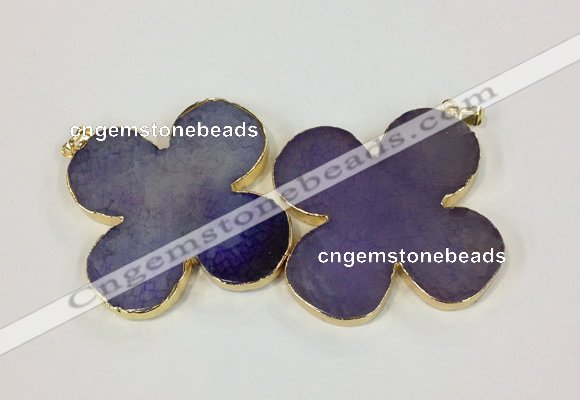 NGP2541 53*53mm - 56*56mm flower agate gemstone pendants