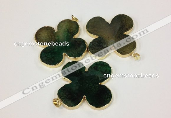 NGP2543 53*53mm - 56*56mm flower agate gemstone pendants