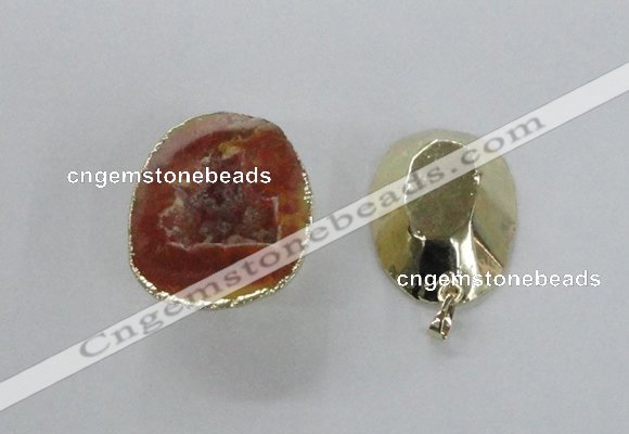 NGP2553 25*35mm - 30*40mm freeform druzy agate gemstone pendants