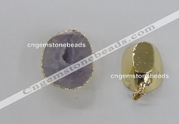 NGP2554 25*35mm - 30*40mm freeform druzy agate gemstone pendants