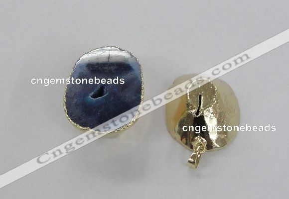 NGP2556 25*35mm - 30*40mm freeform druzy agate gemstone pendants