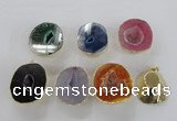 NGP2559 25*35mm - 30*40mm freeform druzy agate gemstone pendants