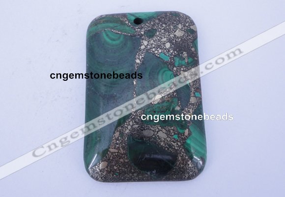 NGP256 31*47mm fashion malachite & pyrite gemstone pendants