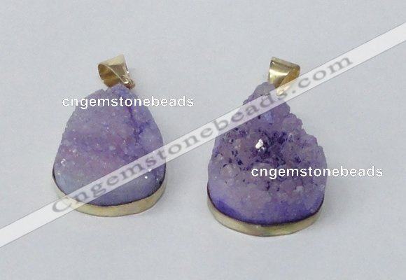 NGP2563 22*30mm teardrop druzy agate gemstone pendants