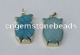 NGP2570 25*40mm cat druzy agate gemstone pendants wholesale