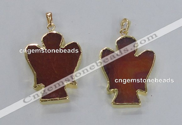 NGP2580 30*40mm angel agate gemstone pendants wholesale