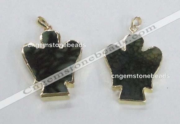 NGP2582 30*40mm angel agate gemstone pendants wholesale