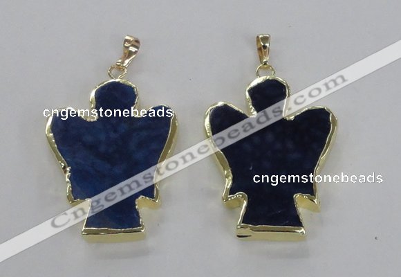 NGP2583 30*40mm angel agate gemstone pendants wholesale