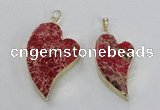 NGP2598 25*35mm - 35*45mm heart sea sediment jasper pendants