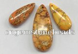 NGP260 15*30mm - 20*50mm flat teardrop sea sediment jasper pendants set