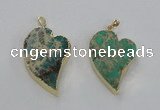 NGP2600 25*35mm - 35*45mm heart sea sediment jasper pendants