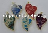 NGP2602 25*35mm - 35*45mm heart sea sediment jasper pendants