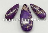 NGP261 15*30mm - 20*50mm flat teardrop sea sediment jasper pendants set