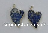 NGP2610 40*50mm - 50*70mm heart sea sediment jasper pendants