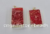 NGP2615 20*40mm - 25*45mm rectangle sea sediment jasper pendants